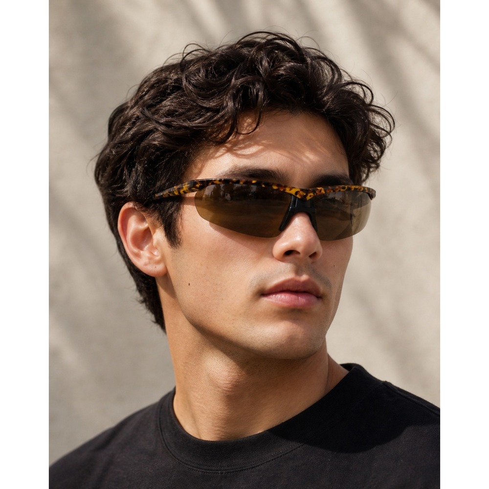 Y2K Gargoyles Legends II‎ Wrap Sunglasses Tortoise Brown Lens Biker Sport